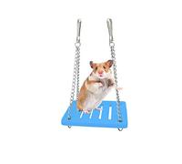 Andiker Hamster Toys, Hamster Swing, Small Animal Activity Toy Boredom Breaker, DIY Hamsters Cage Accessories for Small Pets (Blue, Swing)