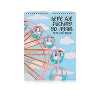 Andiker Here We Go Again 2026 Calendar, A4/29 * 21.5 cm Spiral Bound Hanging Wall Calendar 2026, 12 Months Funny Calendar 2026 for Efficient Planning