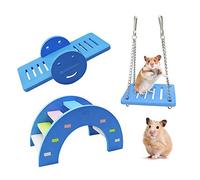 Andiker Lovely Hamster Toys 3pcs, Climb and Play Toy, Hamster Rainbow Bridge & Swing & Seesaw, Boredom Breaker DIY Small Animal Activity Toy for Rodents, Hamsters, Gerbils