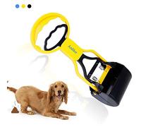 Andiker Pooper Scooper for Pets, Portable Pet Waste Scooper, Dog Poop Scoop, Pet Waste Jaw Clamp Scooper, High Elastic Spring (Yellow)