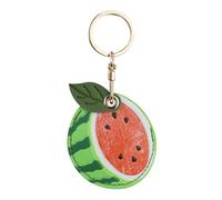 Andiker PU Leather Bag Charms, Fruit Keychain with Key Ring Cute Keychain GPS Tracker Case Compatible with Airtag Holder and Keys (Green)