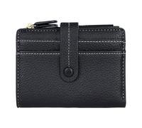 Andiker RFID Women Wallet, Button Closed Bifold Soft PU Leather Wallets 8 Cards Slots Credit Card Holder with A Zipper Coin Pocket for Storing Cash Coin Cards, Black, Modern