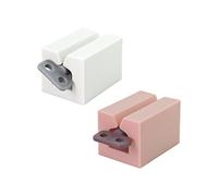 Andiker Rolling Tube Toothpaste Squeezer, 2 PiecesToothpaste Holder Stand Dispenser for Bathroom (White,Pink)