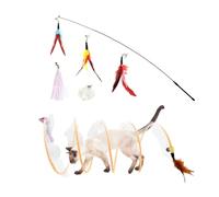 Andiker S-Shape Cat Tunnel Toy Set, Folded Cat Tunnel Spring Toys with a Wand & 5Replacement Heads Cat Spring Toy Metal&Mesh Cat Spiral Tunnel Toy for Indoor Cats to Kill Time& Do More Exercise (7)