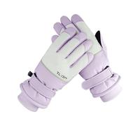 Andiker Ski Gloves for Women, Windproof, Waterproof Thermal Gloves with Plush Lining, Anti-Lost Buckle, Non-Slip Palm, Touchscreen Winter Gloves (Purple)