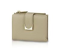 Andiker Small Women’s Wallet, Soft PU Leather Bifold Womens Wallet with U-shaped Metal Snap Credit Card Wallet for Women to Store Cash, Card and Change, Apricot, Modern