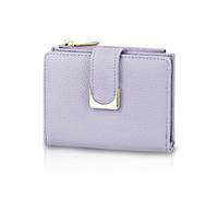 Andiker Small Women’s Wallet, Soft PU Leather Bifold Womens Wallet with U-shaped Metal Snap Credit Card Wallet for Women to Store Cash, Card and Change, Purple, Modern