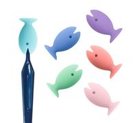 Andiker Toothbrush Head Covers, 6Pcs Cute Fish-Shaped Silicone Travel Toothbrush Head Cover, Fresh Macarone Color Portable Toothbrush Brush Caps for Business Trip, Toothbrush Storage (6)