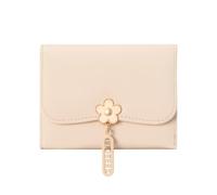 Andiker Womens Trifold Wallet, Flower Pattern Credit Card Holder for Women with a Photo ID Window & 5 Card Slots and Cash Compartment, Soft PU Compact Wallet for Daily Use, Khaki, Modern