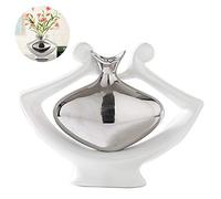 Anding Ceramic Vase Statue Silver Vase White Vase Home Decoration Pottery Decorative Sculpture (Silver vase-99691)