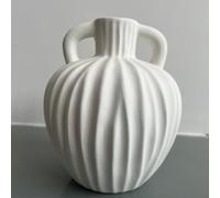 Anding Large Ceramic Rustic Vase 6 inch Minimalist Decorative Farmhouse Tall Vase for Home Decor Living Room Shelf Decor Enterway Wedding Table DecorationWhite(A357White)