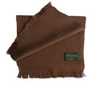ANDINO ALPACA - 100% Baby Alpaca Wool, Large Scarf Brown | Lightweight, Fine Knitting, Classic | Warm, Soft, Hypoallergenic, Unisex | One Size Fits All