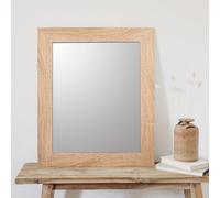 Andino Natural Light Oak Effect Woodgrain Rectangular Wall-Mounted Framed Mirror, (H)61Cm (W)51Cm