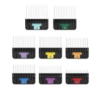 Andis 561475 Premium Clip Animal Comb Set - Built with Plastic, Includes 8 Color Coded Combs of Different Sizes, Attach Comb, All Coat Types, Multicolor