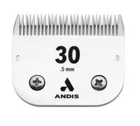 Andis 64260 Ceramic Edge Pet Clipper Blade - Comprised of Carbon-Infused Steel, Size-30 Blade with Prolonged Sharp Edge, Cuts Hairs at 1/50-Inch Length - for Dogs & Medium Sized Animals, Chrome