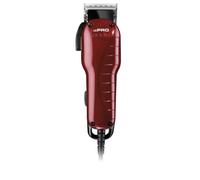 Andis - 66220 US-1, PRO Adjustable Blade Hair Clipper with 6 Attachments - Adjustable Length Settings, Cuts Wet/Dry Hair - Compatible with Cord/Cordless Trimmer, 220 Volts - for Hair & Beard - Red