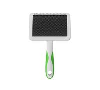Andis 68540 Self-Cleaning Animal Slicker Brushes with Curved Stainless-Steel Bristles for All Breeds - Reduces Shedding by Up to 90%, Removes Tangles, Dirt & Loose Hair - Large, Green