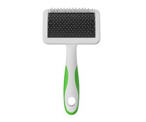 Andis 68565 Stainless-Steel Slicker Brush for Dogs and Cats - Durable and Lightweight Grooming Tool for All Breeds and Fur Lengths, Reduces Shedding and Promotes Hair Growth - Medium, Green