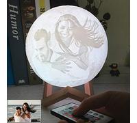 ANDISI Custom Picture Moon Lamp Personalized 3D Printed Moon Night Light with Stand Touch Control Dimmable, Night Light Decorative Lights for Room Children Kids(16 Colors) (15 cm/ 5.9 in)