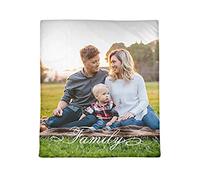 andisi Personalised Photo Blanket Throw for Adult Baby Pet Birthday Wedding Gift Customized Blanket with Pictures Names Texts (150x130cm)