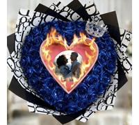 Andisijq Burn Away Bouquet Glitter Rose Personalized Custom Burning Reveal Bouquets,Hidden Message Reveal Flower Bouquet for Proposal,Eternal Fake Roses Forever Flowers (9flower)