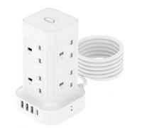 Andizun 12 IN 1 with USB Ports, Multi Plug Extension Tower with Individual Switches, Surge Protection Power Strip for Home Office Kitchen