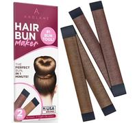Andlane Hair Bun Maker, French Twist Hair Fold Wrap Snap for Women (Brown/Light Brown - 2 Pack)