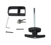 andle Lock Set for Shed Door Havi 2 Keys 51 Over 2 Stem Black Powder Coated Zinc Alloy Outdoor Structure Lock