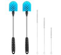 AnDocK 5 Pack Bottle Cleaning Brush Set, Stainless Steel Scrub Cleaner Brush with 14'' Long Handle and 3 Straw Brushes, Flexible for Cleaning Sport Water Bottles, Straws, Coffee Mug, Cups, Baby Bottle