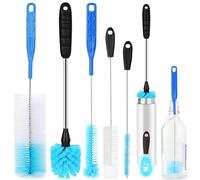 AnDocK 6 Pack Bottle Brush Narrow Neck Cleaning Set, Long Handle Stainless Steel Water Bottle Cleaner Brush for Washing Beer Bottle, Wine Decanter, Cup, Pipes Sinks, Straw, Cup Cover.