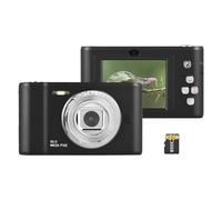Andoer 1080P Digital Camera, 50MP Video Camera Photo Dual Lens 2.4 Inch Screen 8X Digital Zoom Built-in Flash Battery with 32GB TF Card for Kids Students Teenagers (Black)