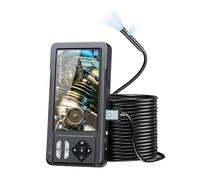 Andoer 1080P Sewer Inspection Camera with Dual Lens 5 Inch IPS Screen Monitor Borescope Camera with LED Fill Light 16.4FT Semi-rigid Cable IP67 Waterproof Split Screen Photo Video Plumbing Camera