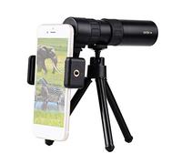 Andoer 10X-300X Mini Monocular Telescope BAK4 Prisms Life Water-resistant with Phone Holder Mini Tripod Stand Carry Bag for Watching Scenery Bird Wildlife Concert Sports Events