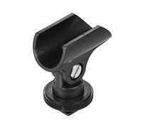 Andoer 19mm Plastic Mic Microphone Holder Clip with Hot Shoe with 1/4in Screw Hole for DSLR Camera