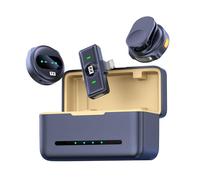 Andoer 2.4G Wireless Microphone, Magnetic Lapel Microphone for Smartphones, 50 m Transmission Range, Built-in Battery with Charging Case for Video Recording Vlog YouTube TikTok