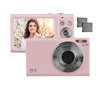 Andoer 2.7K Digital Camera Compact Video Camcorder 48MP Auto Focus 2.88 Inch IPS Screen 16X Zoom Anti-Shake Face Detact Smile Capture Built-in LED Fill Light with Carry Bag Wrist Strap 2pcs Batteries