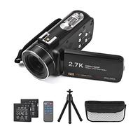 Andoer 2.7K Digital Video Camera Camcorder DV Recorder 48MP 16X Digital Zoom 3.0 Inch IPS Touch Panel Supports Face Detection Beauty Face Smile Capture Anti-shake with Remote Control Mini Tripod