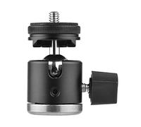 Andoer 2-in-1 1/4 Screw Cold Shoe Mount Ball Head 360° Rotatable Dual Use Mini Ball Head Aluminum Alloy Ball Head for Camera Phone Holder Tripod Video Light