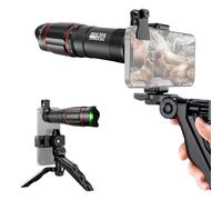 Andoer 25X Telephoto Lens Kit with Phone Clip, Phone Holder, Cleaning Cloth, Tripod for Hiking, Camping, Wildlife Watching, Sports Games
