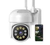 Andoer 2MP Wireless Security Camera 1080P Wall Mount WiFi Monitor Camera IP66 Waterproof Night Vision Two-Way Talk Motion Detection Auto Tracking PTZ Rotatable for Home Office Outdoor Indoor