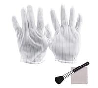 Andoer 3-in-1 Camera Cleaning Kit with 1 Pair Anti-Static Gloves + 1 Lens Brush + 1 Cleaning Cloth for DSLR Digital Camera Maintenance Tools