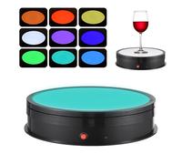 Andoer 30CM/11.8in Motorized Rotating Display Stand with RGB Light Display Base 360°Rotatable Electric Turntable for Products Display Live Video Show 60kg Load Capacity Low Noise with Remote Control