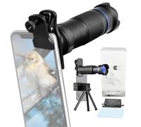 Andoer 36X Telephoto Lens Kit with Mini Tripod, Phone Clip, Holder, Lens Bag, Cleaning Cloth for Hiking, Camping, Wildlife Observation, Moon, Sports, Game, Concert Watching