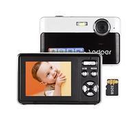 Andoer 4K Compact Digital Camera Video Camcorder 2.4 Inch IPS Screen 16X Digital Zoom Anti-shake Smile Capture Built-in Flash Battery with 32GB Memory Card for Kids Teens Friends