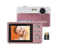 Andoer 4K Compact Digital Camera Video Camcorder 2.4 Inch IPS Screen 16X Digital Zoom Anti-shake Smile Capture Built-in Flash Battery with 32GB Memory Card for Kids Teens Friends