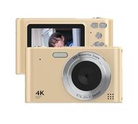 Andoer 4K Digital Camera, 48MP Compact Portable Photo Camera 2.4 Inch Screen 16X Digital Zoom Anti-Shake Face Detection Beauty Effect Motion Detection for Kids Teen Students Beginner (Earth Brown)