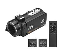 Andoer 4K Digital Video Camera WiFi Camcorder DV Recorder 56MP 18X Digital Zoom 3.0 Inch IPS Touchscreen Supports Face Detection IR Night Vision Anti-shake with 2pcs Batteries + Remote Control