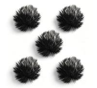 Andoer Wind Covers Radio Mic Furry Outdoor Microphone Windscreen Muff Mini Lapel Lavalier Microphone Windshield, 5-Pack