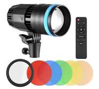 Andoer 50W LED Video Light, COB Photography Continuous Light 5500K Dimmable CRI90+ Built-in Magnifying Lens with Remote Control 5pcs Color Filters for Portrait Wedding Fashion Product Photography