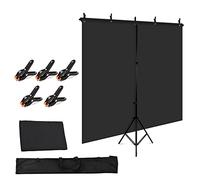 Andoer 5x7ft Solid Color Backdrop Photography Kit with 5x7ft T-Shaped Background Adjustable Stand 5 Spring Clamps